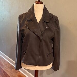 NWT Ann Taylor Faux Suede Moto Jacket